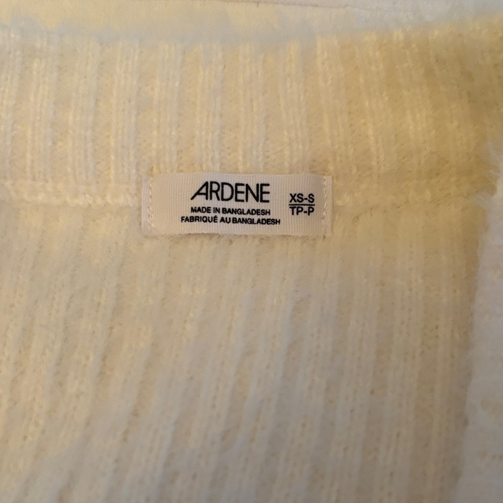 Ardene Cream Ribbed V-Neck Button Knit Vest - Picture 3 of 6